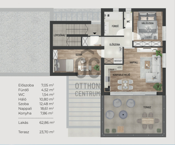3 bed · 61m² · Lakás · 135.000.000 Ft